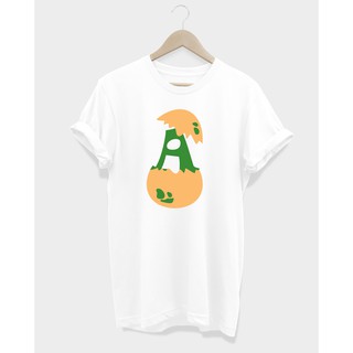 เสื้อยืดลายอักษร ABC ออกจากไข่ A