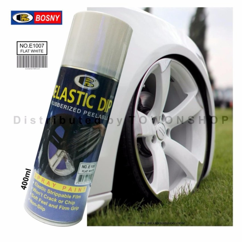 BOSNY ELASTIC DIP E268 FLAT WHITE สีขาวด้าน บอสนี่ สเปรย์สีลอกได้ สีสเปรย์ลอกได้ 400 ml