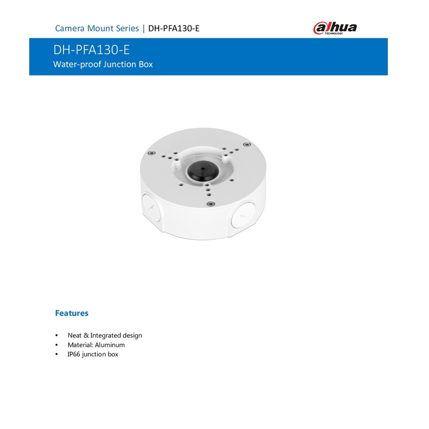 DAHUA กล่องกันน้ำ Water-proof Junction Box รุ่น DH-PFA130-E