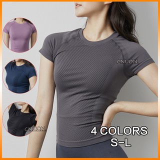 เสื้อออกกำลังกายผู้หญิง แห้งสบาย เสื้อออกกำลังกาย ฟิตเนส Yoga Top Back Mesh Quick-drying