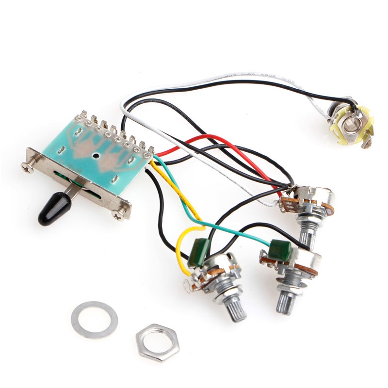 5-Way Switch 500k Pots Knobs Wiring Harness Pickup for Strat Guitar