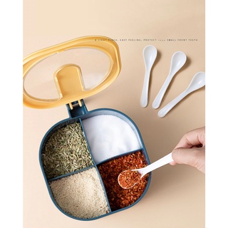 กล่องใส่เครื่องปรุง 4ช่อง  ที่ใส่เครื่องปรุง Kitchen Storage Box  🍱