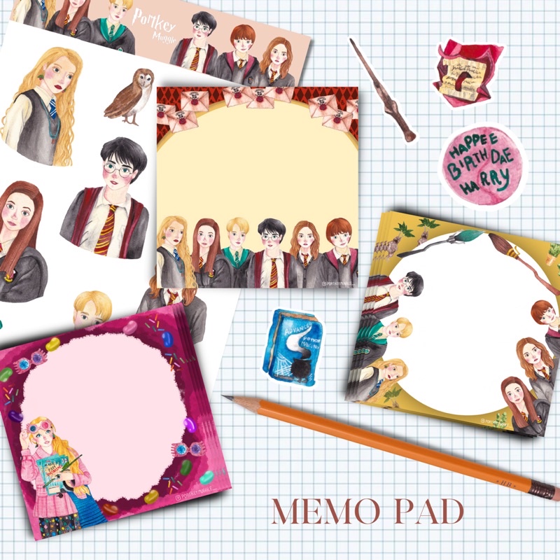 Memo pad กระดาษโน๊ต Harry Potter️ pinnnnnnnnn. ThaiPick