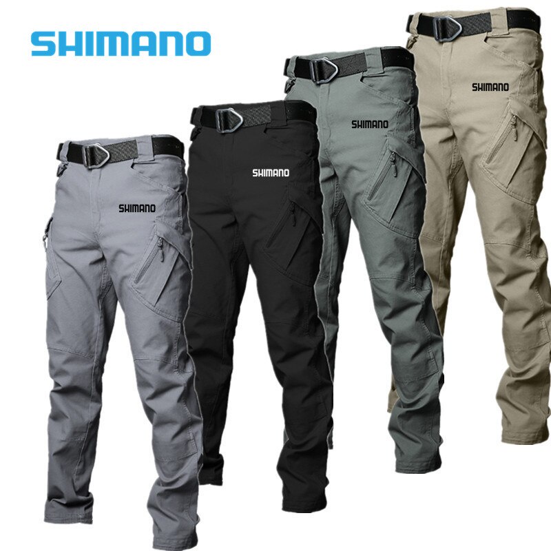 SHIMANO กางเกงตกปลา ชิมาโน่ ระบายอากาศเดินป่ากลางแจ้งตั้งแคมป์กางเกงกันน้ําพรางกางเกงแห้งเร็ว
