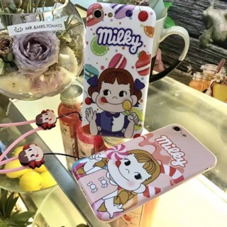 เคสไอโฟน มิลกี้ พร้อมสายคล้องคอซิลิโคน