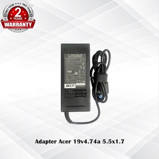 Adapter Acer 19v4.74a *5.5X1.7* / อะแดปเตอร์ เอเซอร์ 19v 4.74a *5.5X1.7* แถมฟรีสายไฟ AC *ประกัน 2 ปี