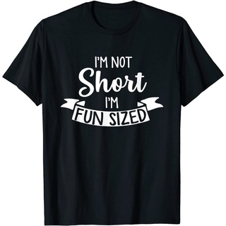 เสื้อยืดผ้าฝ้ายพิมพ์ลาย เสื้อยืด ผ้าฝ้าย แขนสั้น พิมพ์ลาย IM Not Short IM Fun Sized แฟชั่นฤดูร้อน สําหรับผู้ชาย