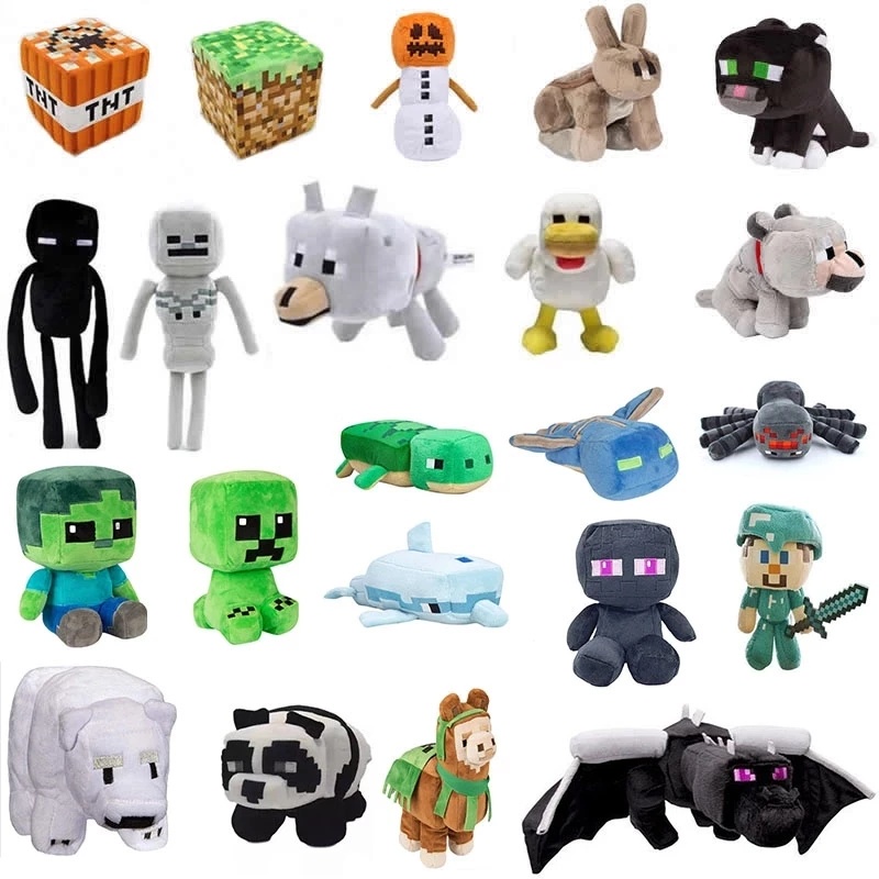 Roblox  ตุ๊กตาของเล่นตุ๊กตา Creeper Spider Enderman Steve Wolf ค้างคาว Zombie การ์ตูนตุ๊กตาของเล่นขอ