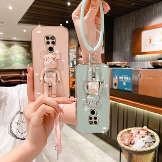 เคสโทรศัพท์มือถือ ชุบไฟฟ้า ลายหมี หมุนได้ สําหรับ HUAWEI mate 20X 20 10 Pro