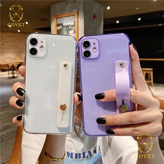 COVET 2 in 1 ทกพร้อมขาตั้ง โปร่งใส เคสโทรศัพท์มือถือกันกระแทกและกันกระแ เคสป้องกัน เข้ากันได้สำหรับ เคสไอโฟน11 12 13 Pro Max X XS MAX XR 7 8 Plus SE 2020