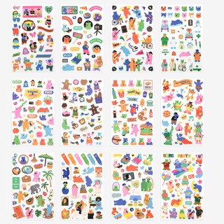 Jelly Bear Sticker ลาย 17-24 สติ๊กเกอร์เจ้าหมีจิ๋ว จาก Dailylike ลิขสิทธิ์แท้