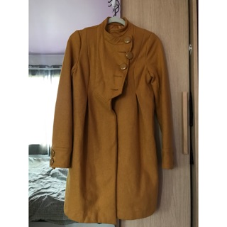 เสื้อโค้ทกันหนาวแขนยาว - Mustard Overcoat