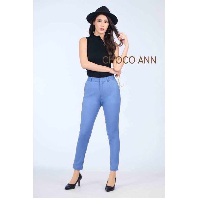 D02 CHOCO ANN LONG FRONT ZIPPER TROUSERS