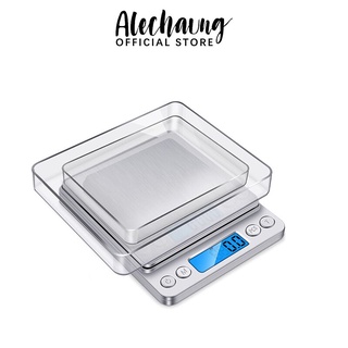 Alechaung เครื่องชั่งdigital 3kg/0.1g ตาชั่งดิจิตอล กิโลดิจิตอล ตาชั่งกิโล ตาชั่ง usb ชาร์จได้ 2 ถาด Digital Scale