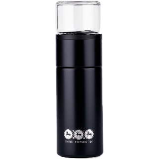 ใบชาตราสามม้า | กระติกชงชา GLAS2GO Thermo Black | สีดำ เก็บความร้อน