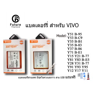 แบตเตอรี่โทรศัพท์มือถือ battery future thailand VIVO Y12/Y17 Y15/Y21 Y28/Y31 Y35 Y37 Y51 Y53 Y55 Y71 Y81/Y83 Y91/Y93