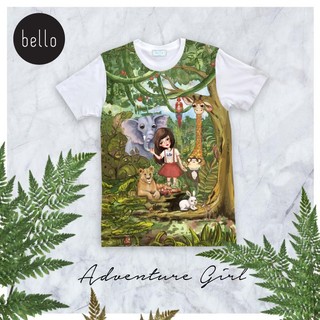 เสื้อยืดคอกลม ลาย adventure girl