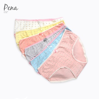 Pena under wear กางเกงชั้นใน สำหรับผู้หญิง ผ้าคอตตอน ลายดอกไม้ PSUN08906