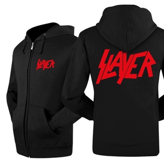 เสื้อกันหนาว มีฮู้ด ผ้าฝ้าย แต่งซิป ลายวงร็อค Slayer HNBN XXS-4XL เหมาะกับของขวัญ สําหรับผู้ชาย