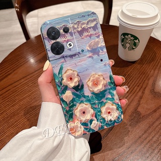 เคสโทรศัพท์มือถือ TPU แบบนิ่ม ลายดอกไม้น่ารัก สีม่วง สีชมพู สําหรับ OPPO Reno5 Pro Marvel Edition 5G 4G Reno 5 5Pro