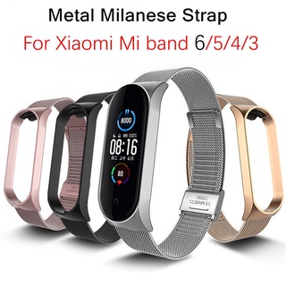 สายนาฬิกาข้อมือ ชนิดสเตนเลส สำหรับ Xiaomi Mi Band 4 3 Miband 6 5 NFC