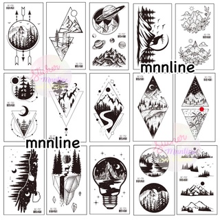 แทททูรอยสัก มินิมอล โอสคูล Tattoo sticker แผ่นเล็กมินิ