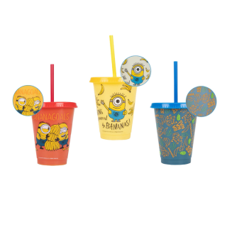 [พร้อมส่ง] Minions แก้วมินเนี่ยนเปลี่ยนสี 16 ออนซ์ Color Changing Reusable Cold Cup 16 oz. เเก้วเปลี่ยนสีตามอุณหภูมิ