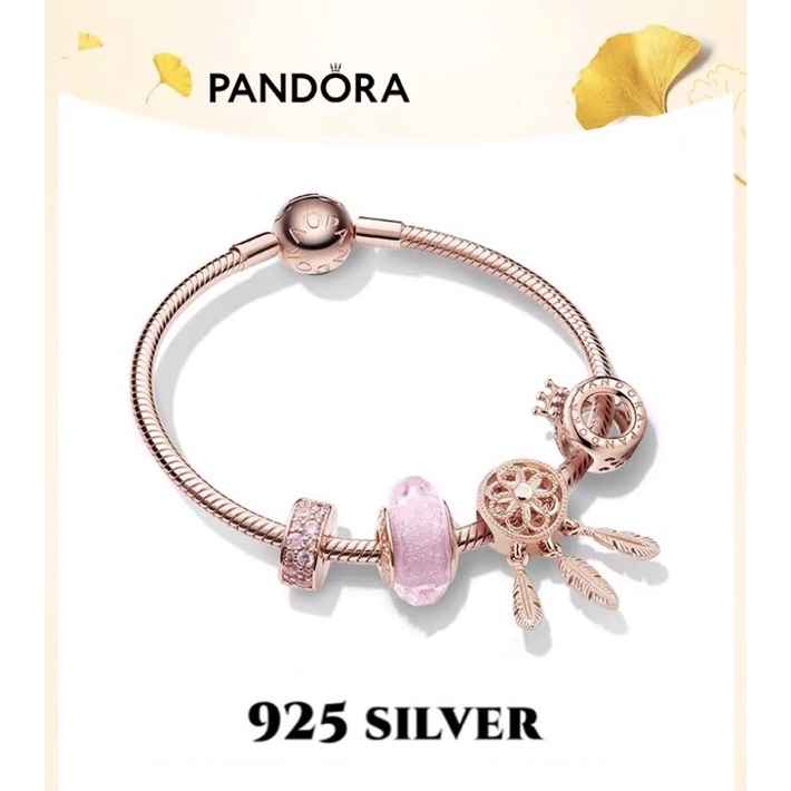 [🔥ส่งจากกรุงเทพ🔥]Pandora สร้อยข้อมือ กำไล ลูกปัดอัญมณี สร้อยข้อมือคู่ Soft Pink Dreamland Bracelet ของแท้ 100%潘朵拉手镯