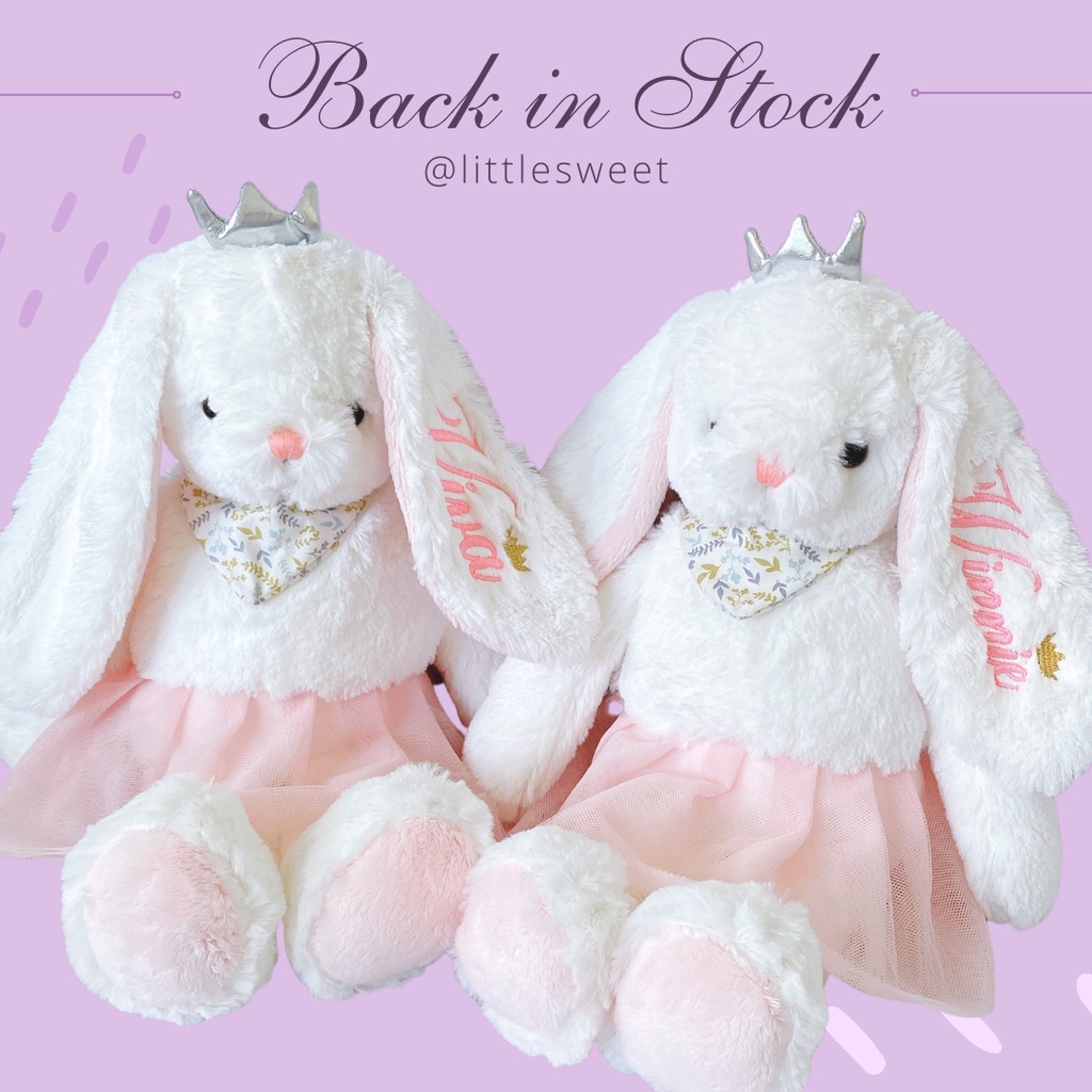 littlesweetthailand [[พร้อมส่ง]] ตุ๊กตา CHUBBY PRINCESS DOLL กระต่ายปักชื่อ หูยาว ตัวแน่น