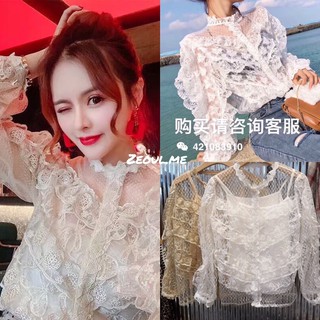 See-through lace shirt