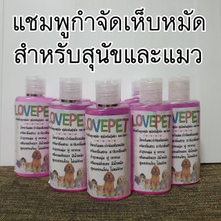 แชมพูกำจัดเห็บหมัดสุนัขและแมว สูตรอ่อนโยน จัดส่งแบบคละสี