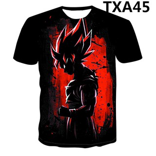 Animation dragon ball 3D printed casual sports youth round neck breathable short sleeve T-shirt