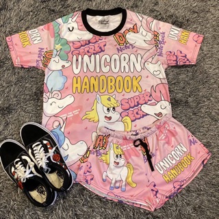 เซทเสื้อยืด &amp; กางเกงขาสั้นลาย Unicorn