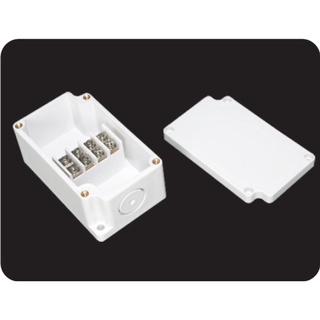 TJ-4P-M : Terminal Block Box IP66 (กล่องพลาสติก พร้อมเทอร์มินอลบล็อก)TIBOX , Size : 55x91x43 mm.