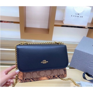 Coach โค้ชแบรนด์กระเป๋าผู้หญิงห่วงโซ่, กระเป๋า crossbody, กระเป๋าสะพาย, กระเป๋าถือ, ถุงห่วงโซ่