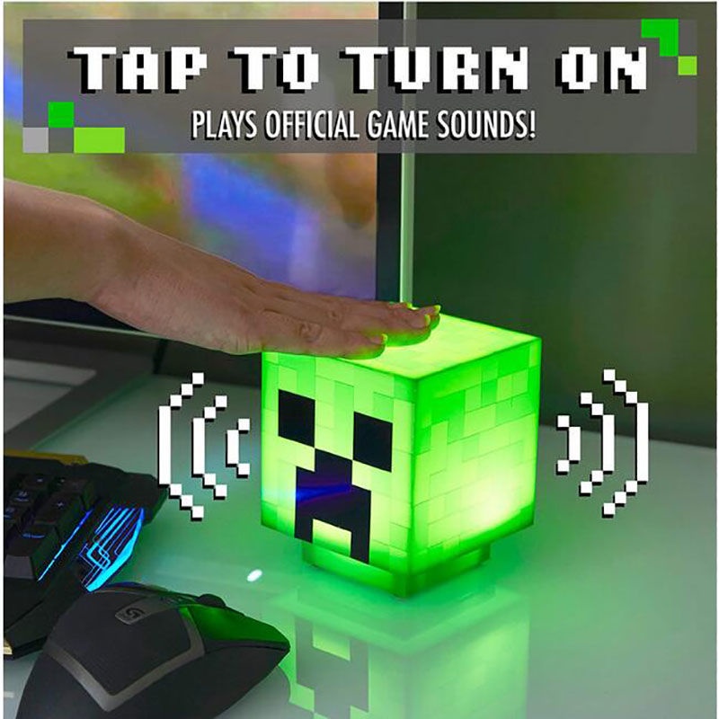 โคมไฟตั้งโต๊ะ รูป Minecraft Creeper มีเสียงซอมบี้ เหมาะกับของขวัญวันเกิด สําหรับตกแต่งบ้าน คริสต์มาส