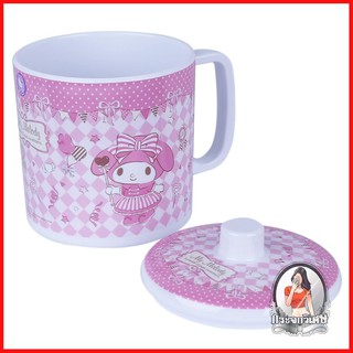 แก้วน้ำ อุปกรณ์บนโต๊ะอาหาร แก้วมัคพร้อมฝาเมลามีน SUPERWARE MY MELODY SWEETNESS 
 แก้วน้ำเมลามีนแท้100% มาพร้อมกับลาย MY