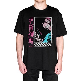 เสื้อยืดโอเวอร์ไซส์เสื้อยืด พิมพ์ลายโลโก้ Jujutsu Kaisen Ryomen สีชมพู และสีฟ้าS-3XL