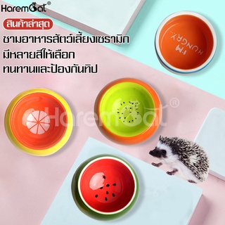 Harmcat ชามเซรามิก สําหรับใส่อาหารหนูแฮมสเตอร์ ที่ใส่อาหารสัตว์เลี้ยง ถ้วยอาหารหนูแฮมเตอร์ ชูก้า ถ้วยอาหารหนู รูปผลไม้