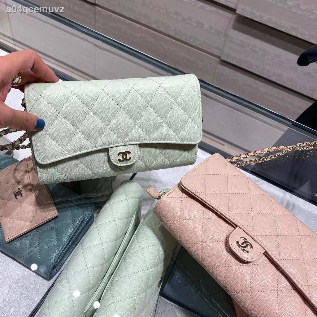 ▩✇[Mingcheng Shooting] Chanel/Chanel 22 new women s bag lychee pattern clutch bag messenger bag chain กระเป๋าสตรี