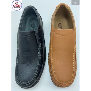 รองเท้าหนังแบบสวม หุ้มส้น CSB รุ่น CM325 สีดำ/สีน้ำตาล SIZE 39-44