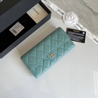 กระเป๋า CHANEL LONG WALLET CAVEAR💛หนังแท้