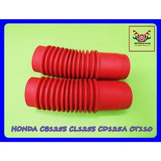 HONDA CB125S CL125S CD125A CT110 FRONT FORK RUBBER "RED" (1 PAIR) // ยางหุ้มโช๊ค สีแดง สินค้าคุณภาพดี