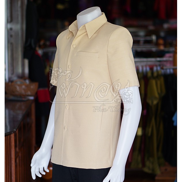 เสื้อสูทฝ้ายแพรเงิน สีเหลืองครีม - รูปที่ 2