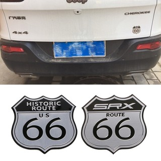 สติ๊กเกอร์ตราสัญลักษณ์ 3 d โลหะ route 66 สําหรับ cadillac us srx ford