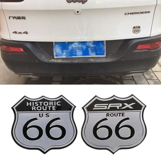 สติ๊กเกอร์ตราสัญลักษณ์ 3 d โลหะ route 66 สําหรับ cadillac us srx ford