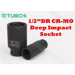 Tuochi ซ็อกเก็ตกระแทกลึก DR 6PT Cr-Mo 30-41 มม. (TC16-D6T) 1/2 นิ้ว