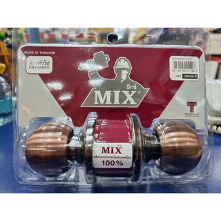 ลูกบิดประตูหัวกลมรมดำแดง MIX3600AC