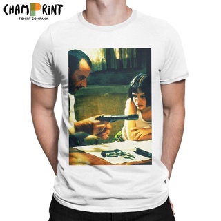 เสื้อยืดผ้าฝ้าย แขนสั้น คอกลม พิมพ์ลายภาพยนตร์ Leon The Professional Natalie Jean Reno 90s สําหรับผู้ชายS-5XL