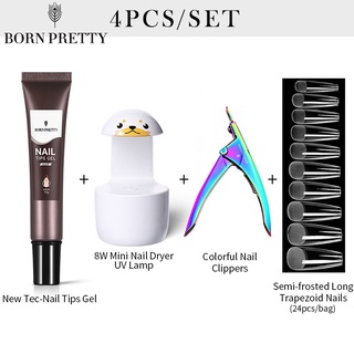 Born PRETTY ชุดแม่พิมพ์ต่อเล็บเจล พร้อมฝาปิด สําหรับต่อเล็บเจล UV